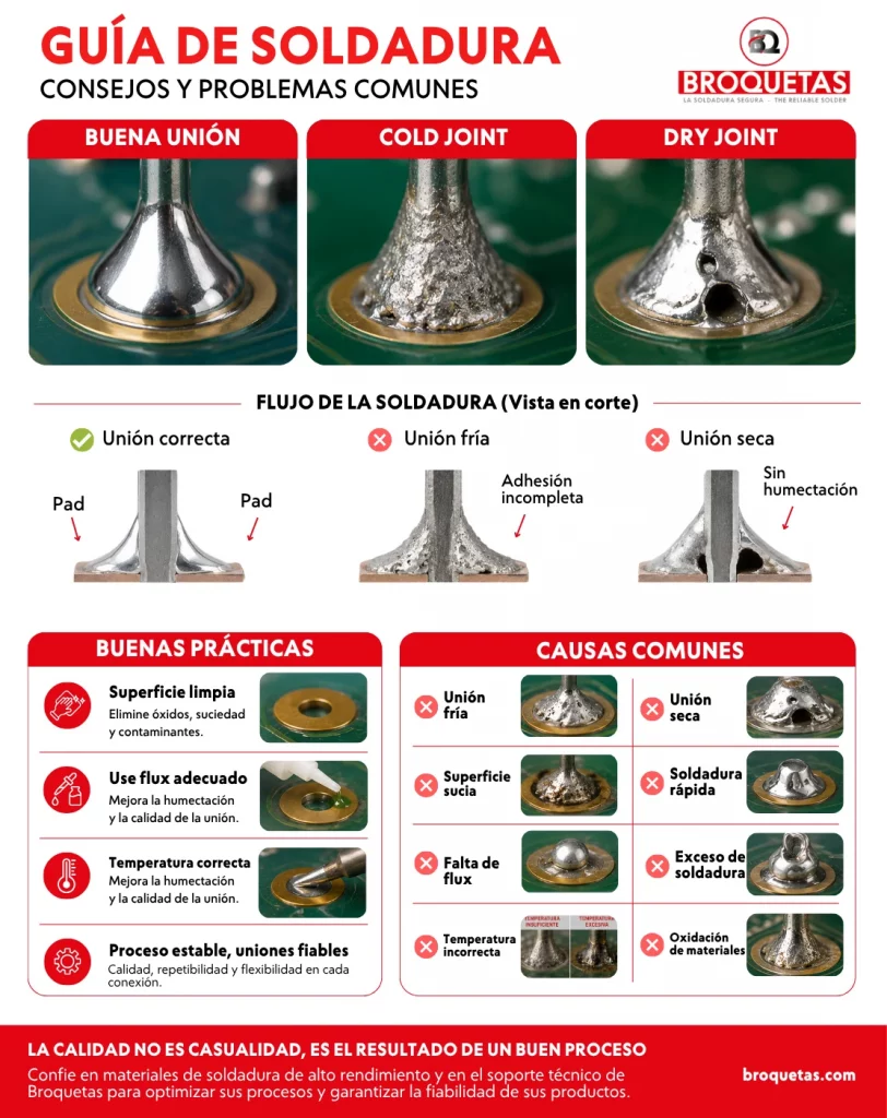 Defectos en soldadura PCB: cold joints y dry joints